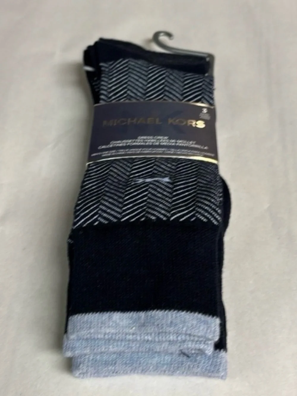 New Michael Kors Socks Men’s 3 Pair Black & Blue Dress Crew Sock Business Casual